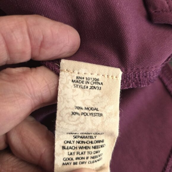 Soft Surroundings Purple Long Sleeve Asymmetrical Casual Flowy Top in Size M - Picture 5 of 5